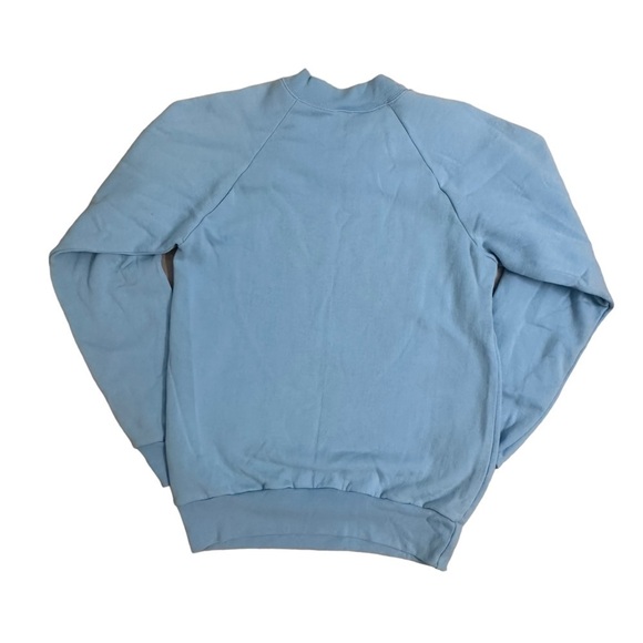 Vintage Sweatshirt Long Sleeve Crew Neck Pastel Blue Bear Graphic Kawaii Small - Picture 5 of 8